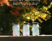 Garden Lantern - Mason Jar Solar Lights - Fairy Jars, fully assembled with fitted handles to hang them from. Garden Lantern - Mason Jar Solar Lights - Fairy Jars, fully assembled with fitted handles to hang them from.