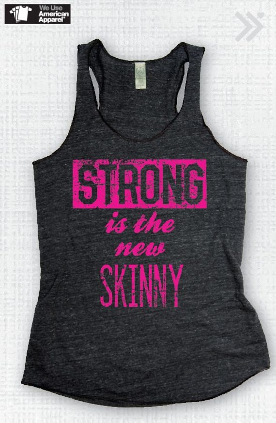 Small SALE Charcoal / Neon Pink Strong Is The New Skinny Gym