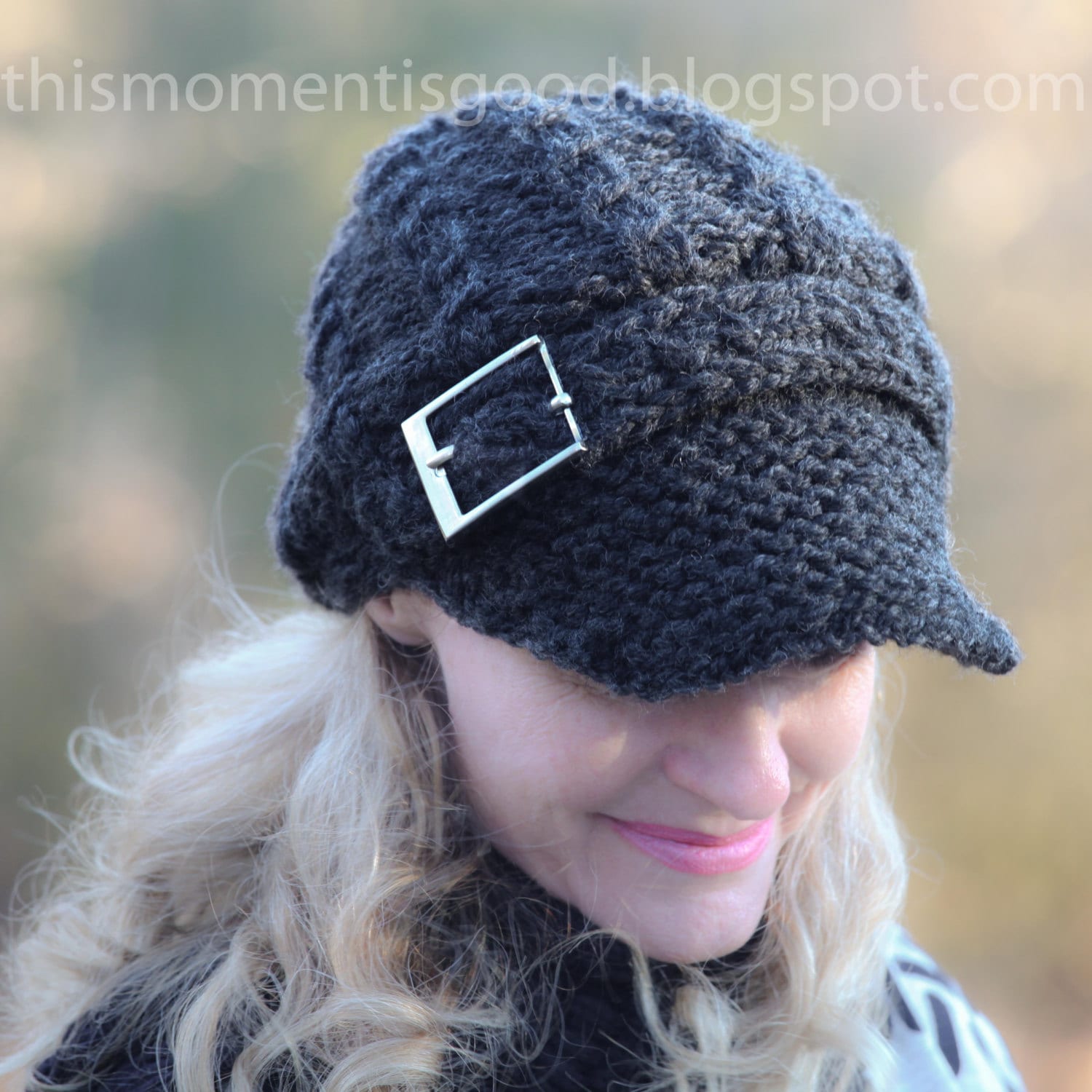 Download Loom Knit Newsboy Cap with Mock Cables and Buckle PATTERN: