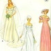 Butterick 4235 BRIDAL GOWN circa 1970/80s Off the Shoulder Neckline and Detachable Train