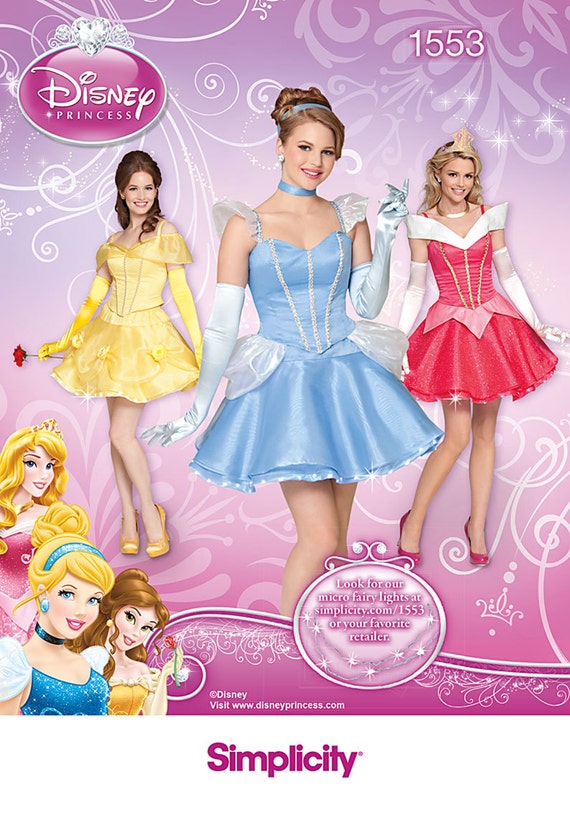 Sexy DIsney Princess Costume Patterns Simplicity 1553 Size HH
