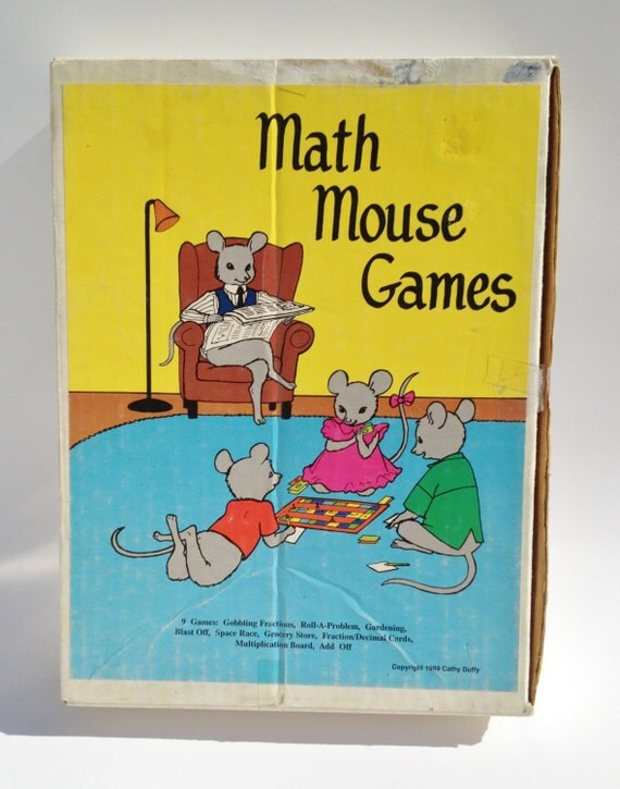 Vintage Board Game Math Mouse Games Educational Game