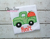 Pumpkin Truck Shirt, Boys Halloween Shirt, Pumpkin Patch Shirt, Embroidered Applique Shirt or Bodysuit Il_170x135