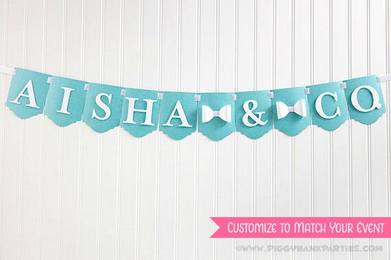 Name & Company Banner : Bridal Shower Banner | Baby Shower Sign | Bachelorette Decoration | Breakfast at Tiffany | CUSTOMIZE the STYLE Il_570xn