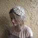 Champagne and Silver Petal Flower Fascinator Hat with Veil and Pearl Headband for weddings, bridesmaid, parties, cocktail, special occasions