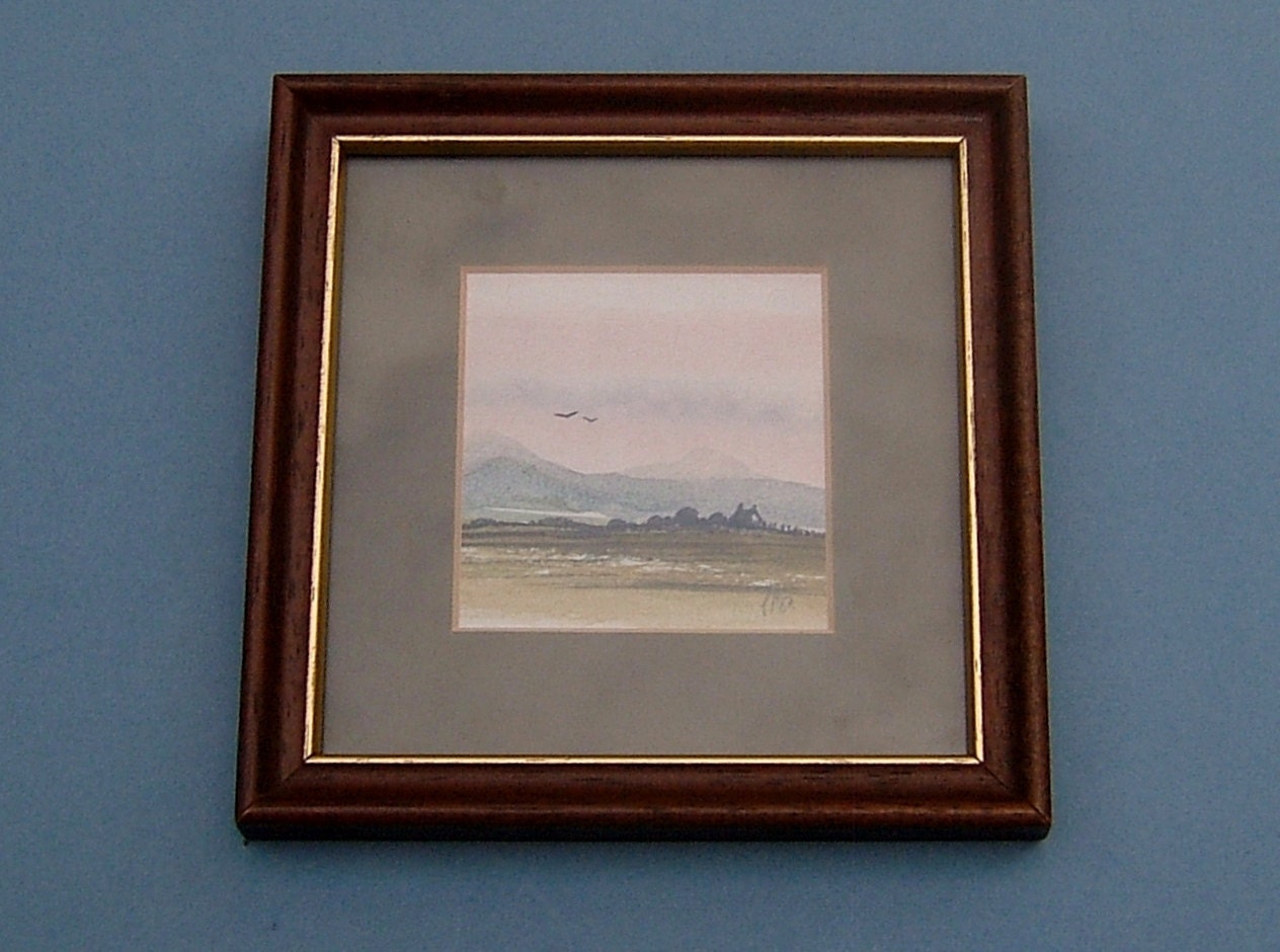 Painting of a Country Cottage Signed Peter Hodson Watercolor