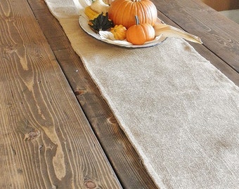 13" x 60" Burlap Table Runner- Reverisble/Double Sided-3 Colors Available- Folk/Rustic/Country-Wedding/Holidays/Christmas-Woodland-Chic