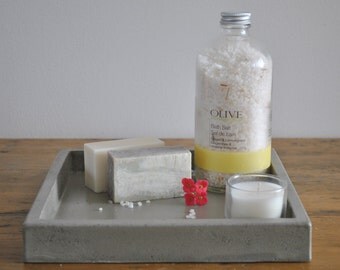 Multi-Purpose Concrete Valet Tray 9" / Catchall Tray / Bathroom Organization / Pocket Dump Tray