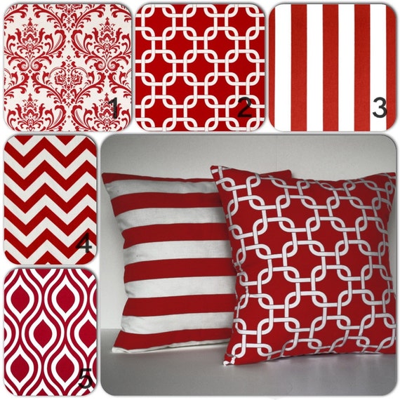 Choose any combinaton red white pillow covers by ThatDutchGirlHome