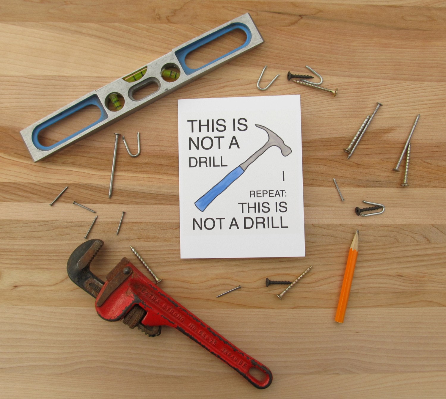 This Is NOT A Drill Humorous Birthday Card for Handyman