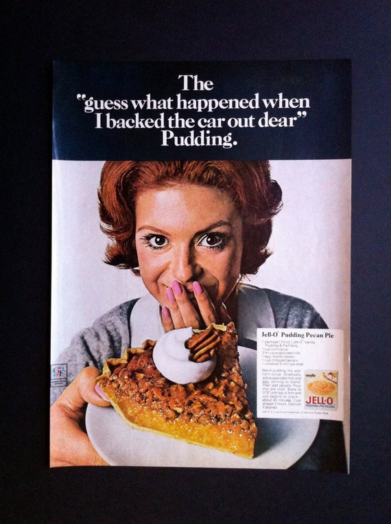 1970s Jello Pudding Vintage Advertising Retro Woman Jell-O