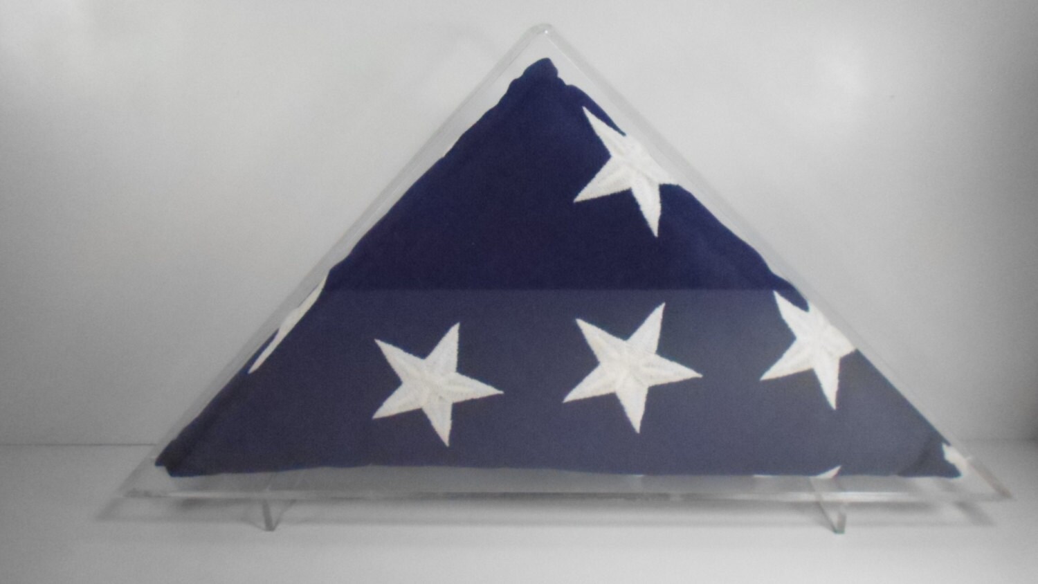 Burial casket flag clear acrylic display case military