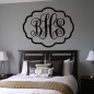 Vine Monogram Decal Large Vinyl Wall Decal with Border Bedroom Housewares Home Decor