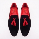 Óendowed Men's Hand made Prince Albert  Slipper Velvet Loafer with tassels