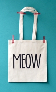 MEOW bag - cat shoppingbag - kitty tote - gift for catlady