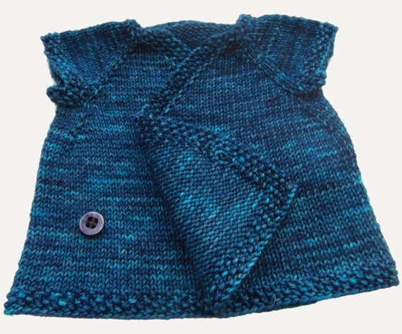 Sky Baby Kimono with Button Closure Knitting Pattern PDF
