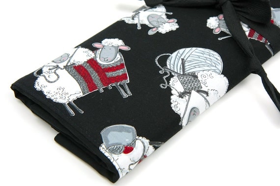 Large Knitting Needle Case - Black Sheep
