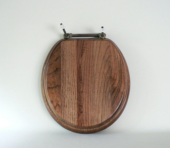 Vintage Solid Wood Round Toilet Seat