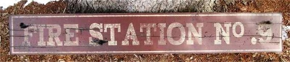 Fire Station Sign Custom Fireman Gift Wood Fireman Sign