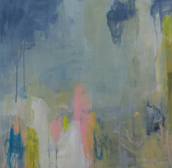 abstract painting acrylic on wood panel modern art