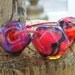 Lampwork Glass Beads Vamp Hot Pink Rocks