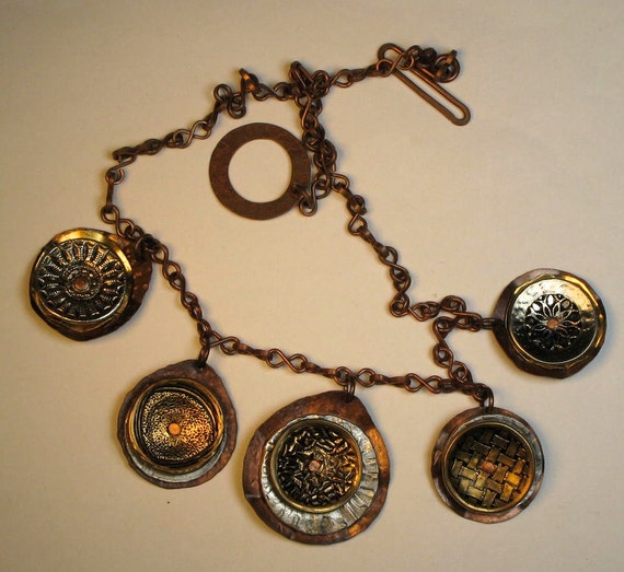Items similar to Copper Chain and Smashed Buttons . (162) on Etsy