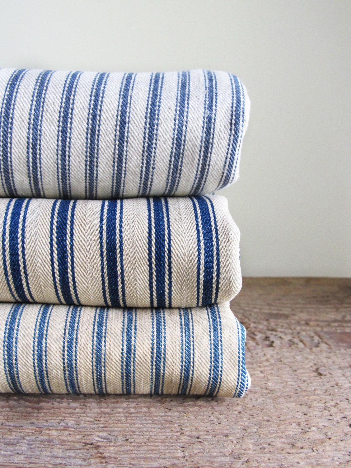 3 Vintage Ticking Pillow Cases RESERVED