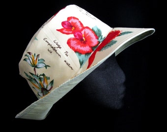 Sunhat Summer Hat Australian Wild Flower Reversible Fabric Hat Australiana Headwear Cloche