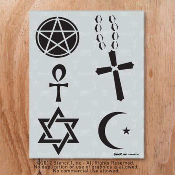 Religious Symbols Stencil Reusable Craft &amp;DIY Stencils