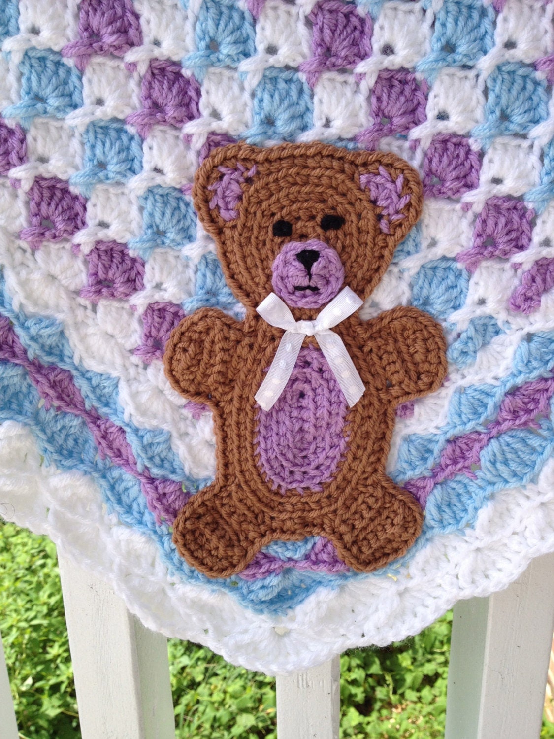 Beary Cute Teddy Bear Applique Crochet Pattern