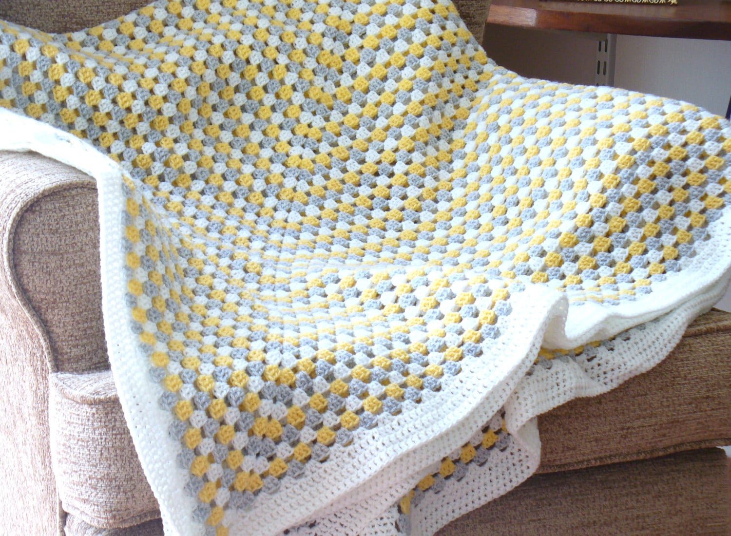 Double Bed sized Crochet Blanket or Afghan in by Marmaladytoo