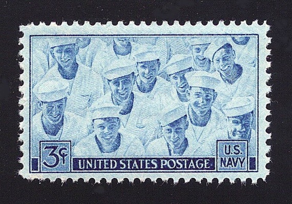 10 Vintage Unused US Postage Stamp 3c U.S. Navy Sailors stamp