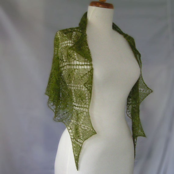 Shawl knitting Pattern knit charted PDF neck scarf shawlette