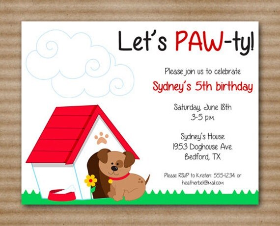 Free Printable Puppy Dog Birthday Invitations 9