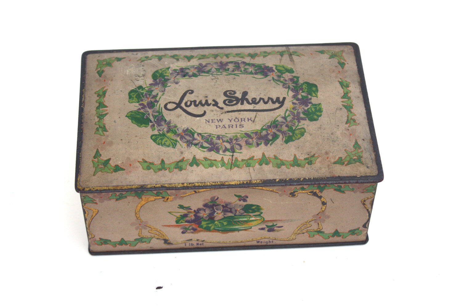 Vintage 1930s Louis Sherry Tin Candy Box