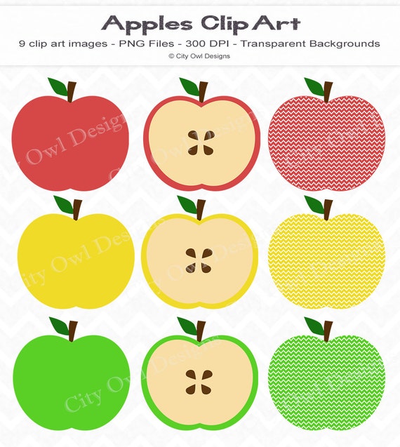 Items similar to Apple Clip Art - Fall Clipart - Autumn - Back to