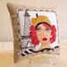 SMALL Le FRENCH KISS pillow series, hand painted pillow, Paris, linen, eiffel tower, French quote, Paris love, certificate of authenticity