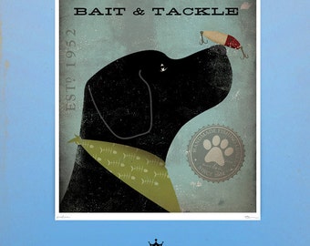 Black Dog Bait and Tackle company original illustration