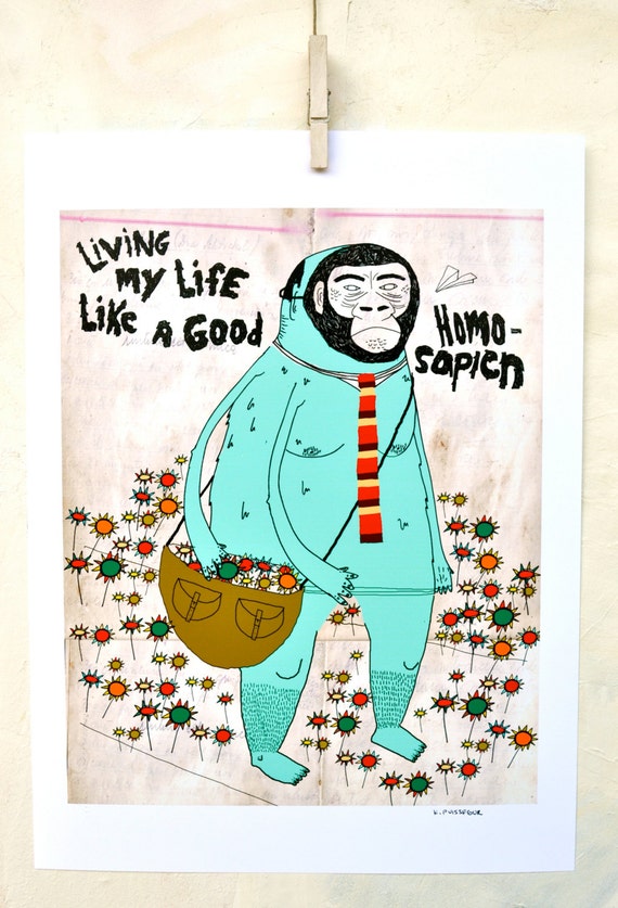 Poster Illustration Animal Masks The Kinks Lyrics Music