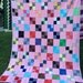 Vintage Double Knit Hand Tied 4 Patch Quilt (Backing Is a Sheet)