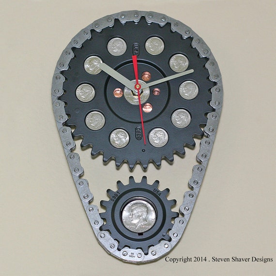 Auto Engine Timing Set Wall Clock Raw by stevenshaverdesigns
