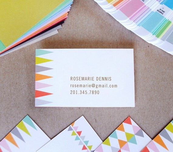 Business cards with geometric pattern 3 design assortment