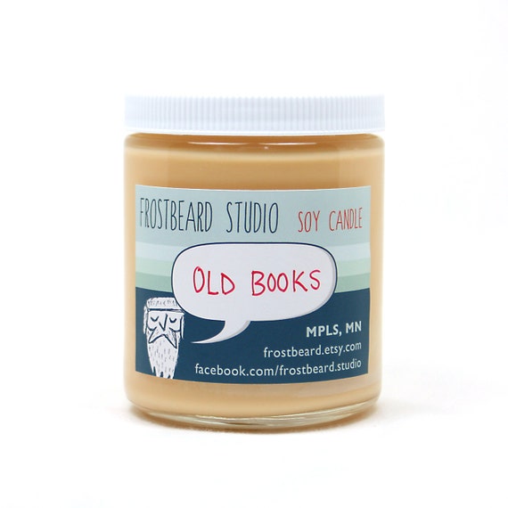 Old Books -- Book Lovers' Scented Soy Candle              -- 8oz jar
