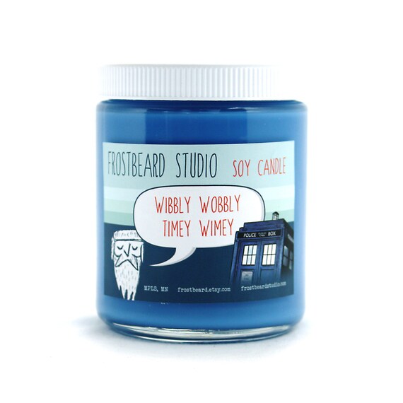 Wibbly Wobbly Timey Wimey -- Book Lovers' Soy Candle -- 8oz jar