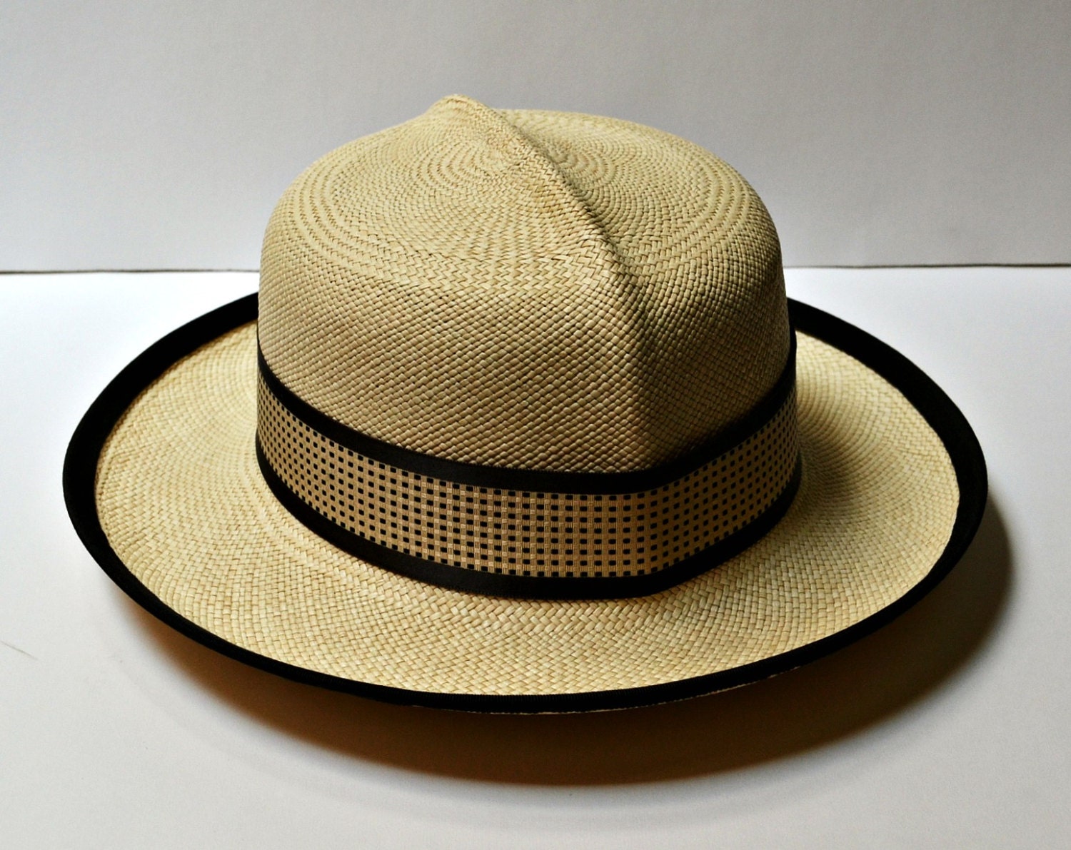 Men's Panama Optimo Hat with Vintage Band Men's by HatsWithAPast