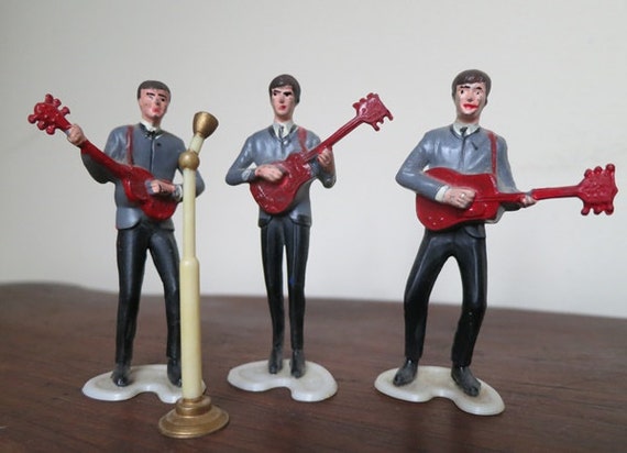 Vintage 1960s Beatles Like Band Cake Topper Decorations By