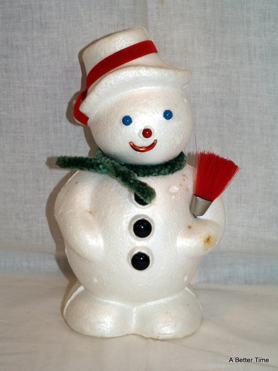 Vintage styrofoam Frosty snowman