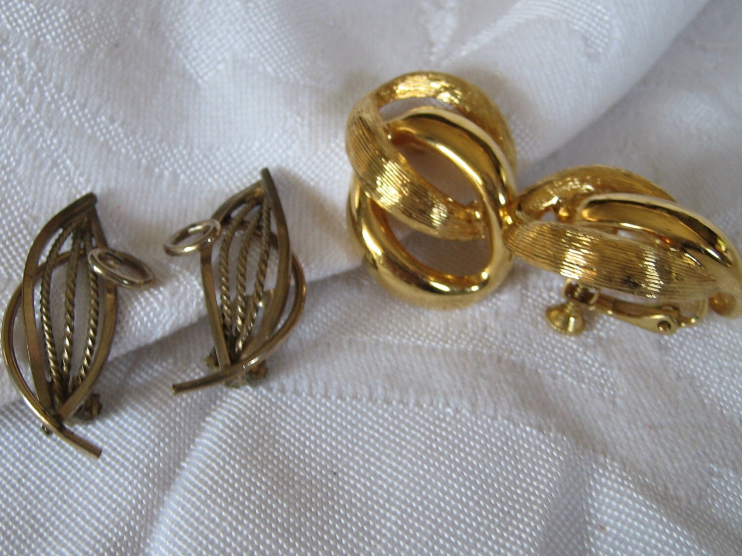 2 Pair of Vintage Metal 12ktGF & Napier Signed Costume Jewelry