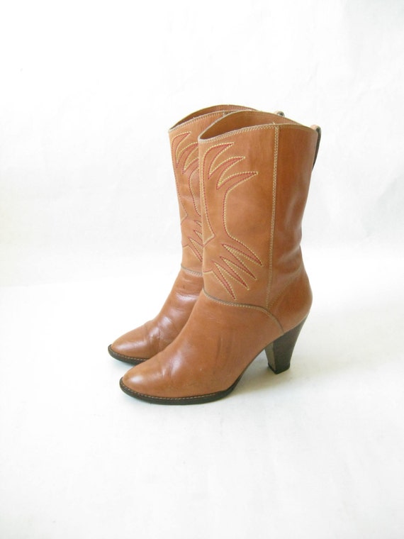 wood heel cowboy boots