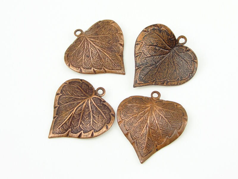 Vintaj CLASSIC NOUVEAU LEAF Artisan Copper Charm 17mm Leaf
